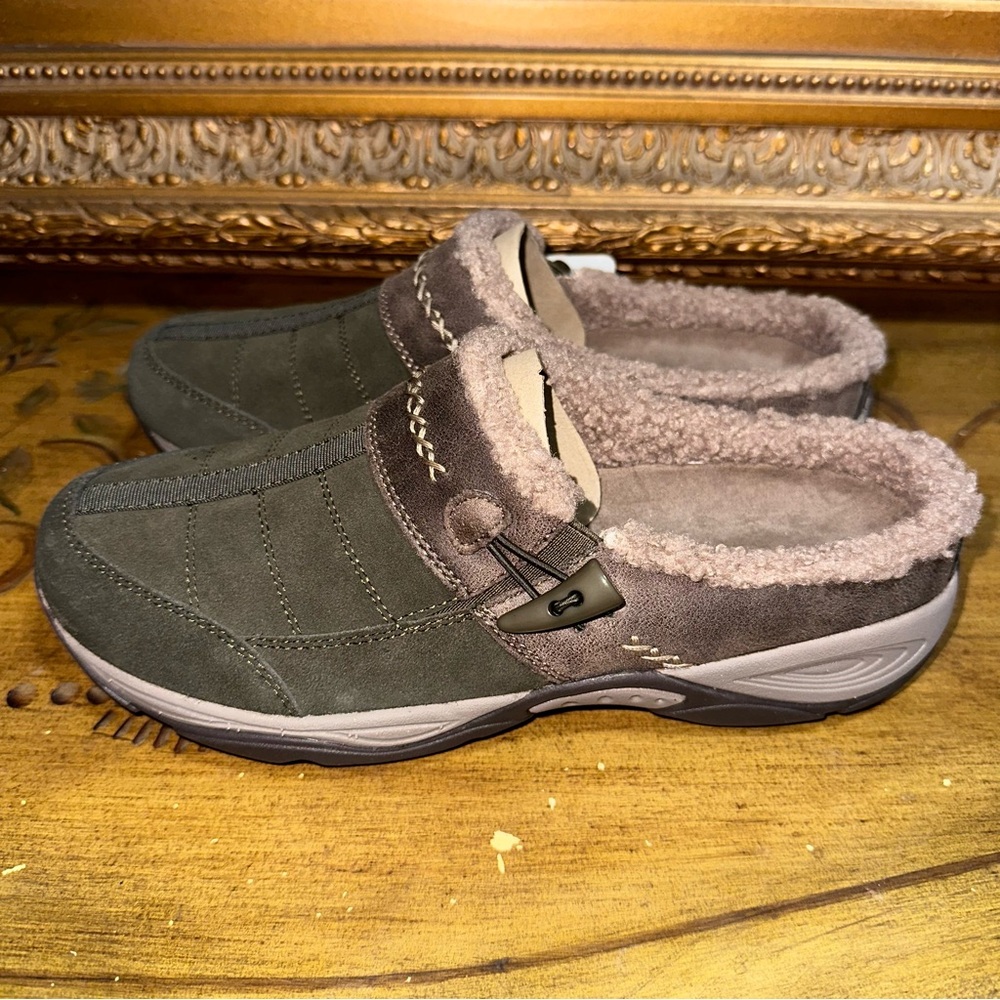 Easy Spirit Olive and Chocolate Mules